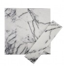 Lilla hvite marmorfliser, størrelse 7,6/30,5/1 cm, børstet overflate thumbnail