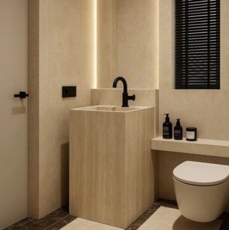 Cubo ekstraordinært travertin servant