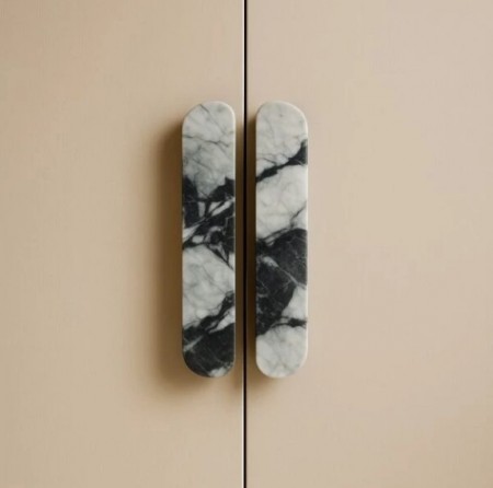 Super White Calacatta Lineo møbelhåndtak i marmor