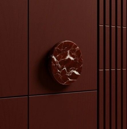 Rosso Levanto Lone møbelhåndtak i marmor 